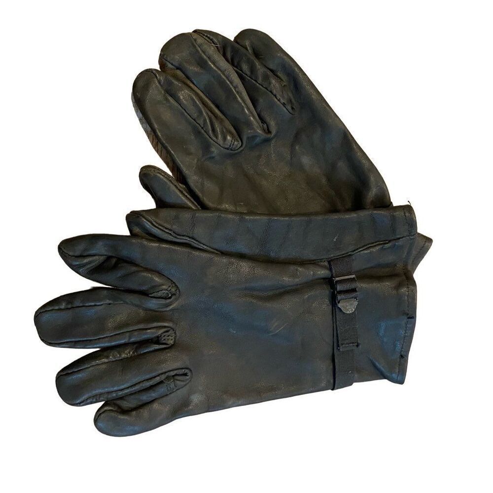 Vintage Nationwide Military Glove Shell Cattlehide M 1949 Black Leather Gloves S